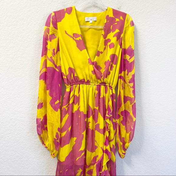 Caroline Constas Liv Maxi Dress Floral Long Sleeve Size Small - Picture 3 of 7